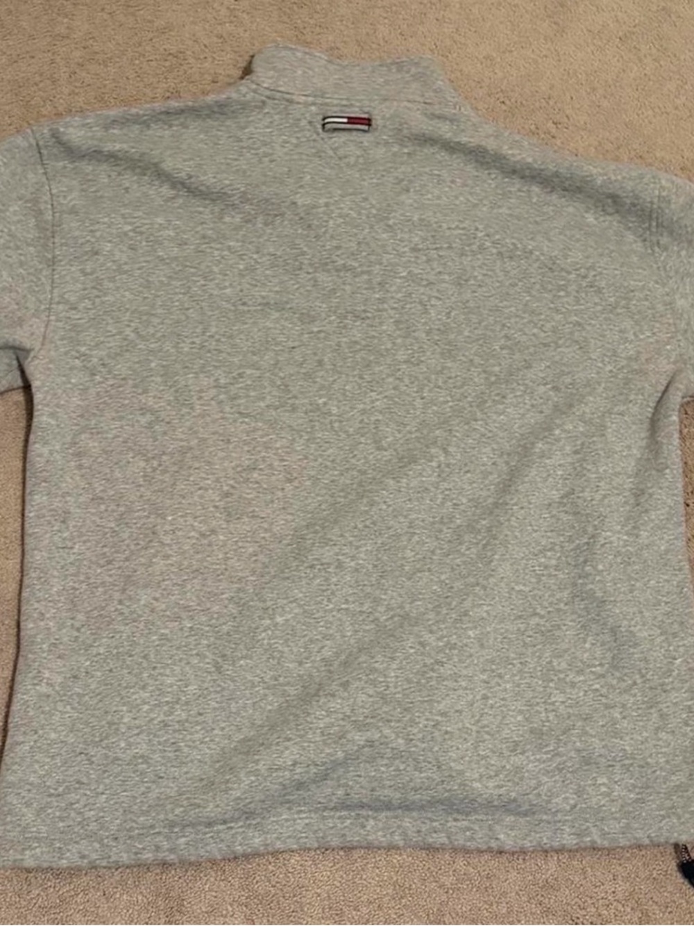 Tommy Hilfiger Gray Zip-Up Sweatshirt with Red & Navy Trim - Picture 3 of 3